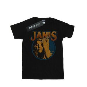 Janis Joplin Mens Distressed Circle T-Shirt / Black